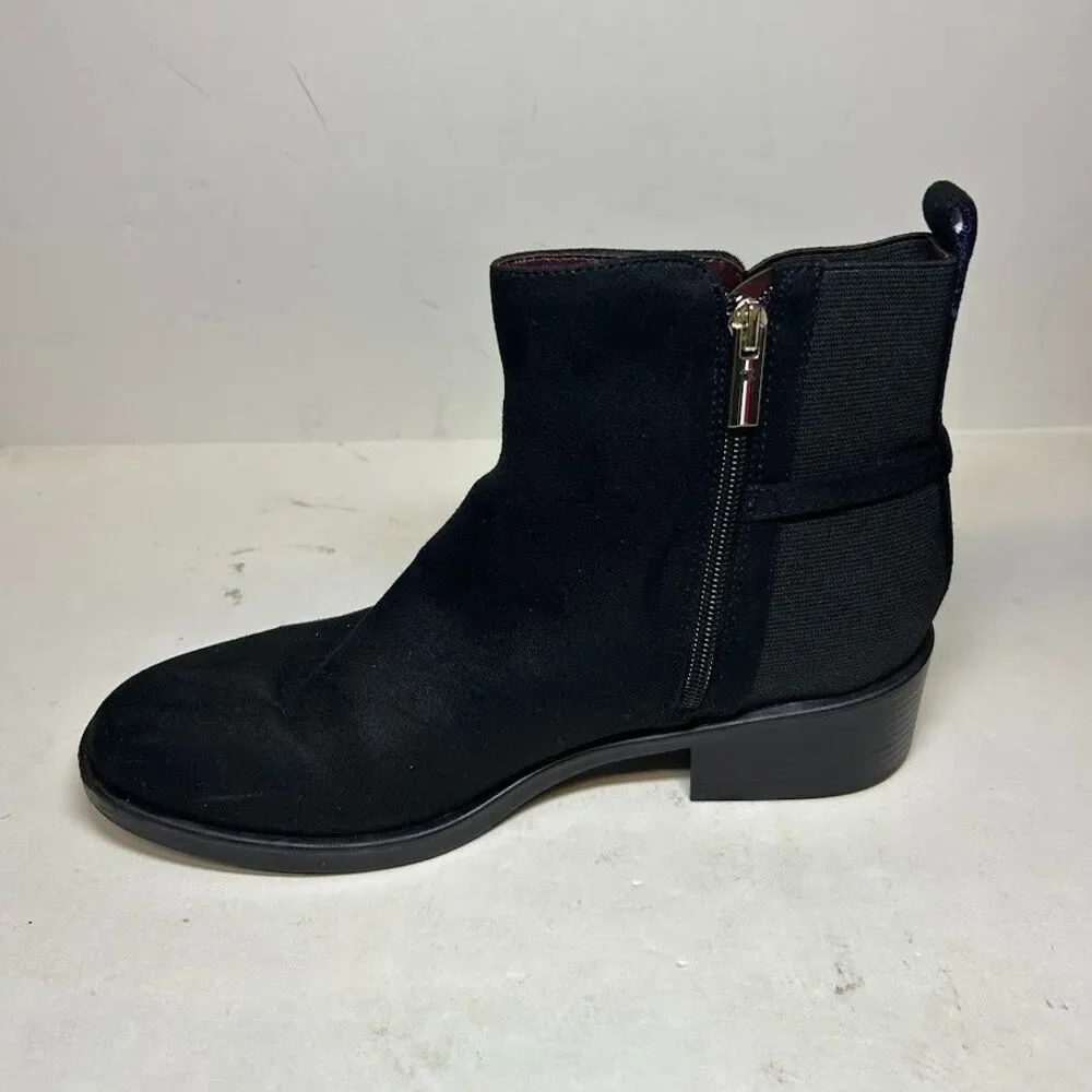 Tommy Hilfiger Womens 9 M Black Faux Suede Imiera Ankle Booties NIB RY3